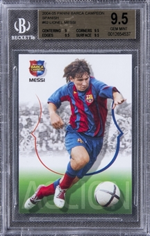 2004-05 Panini Barca Campeon Spanish #62 Lionel Messi Rookie Card - BGS GEM MINT 9.5
